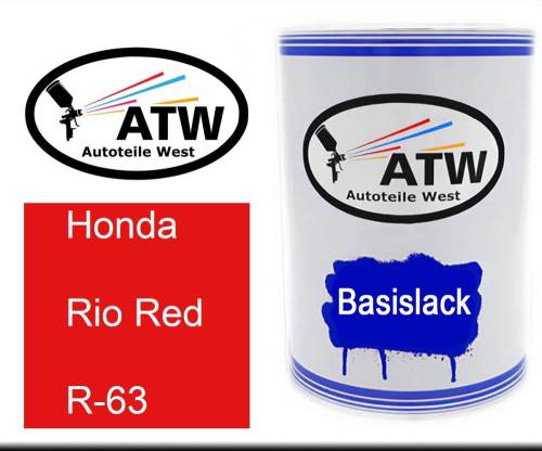 Honda, Rio Red, R-63: 500ml Lackdose, von ATW Autoteile West.